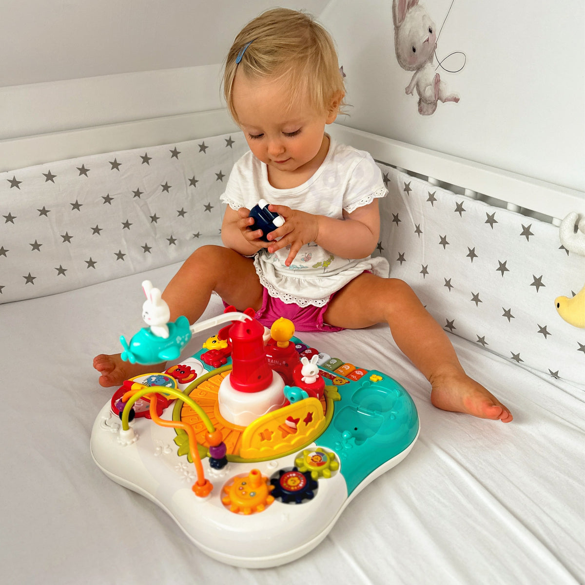 WOOPIE BABY 2in1 interaktyvus edukacinis staliukas su pianinu