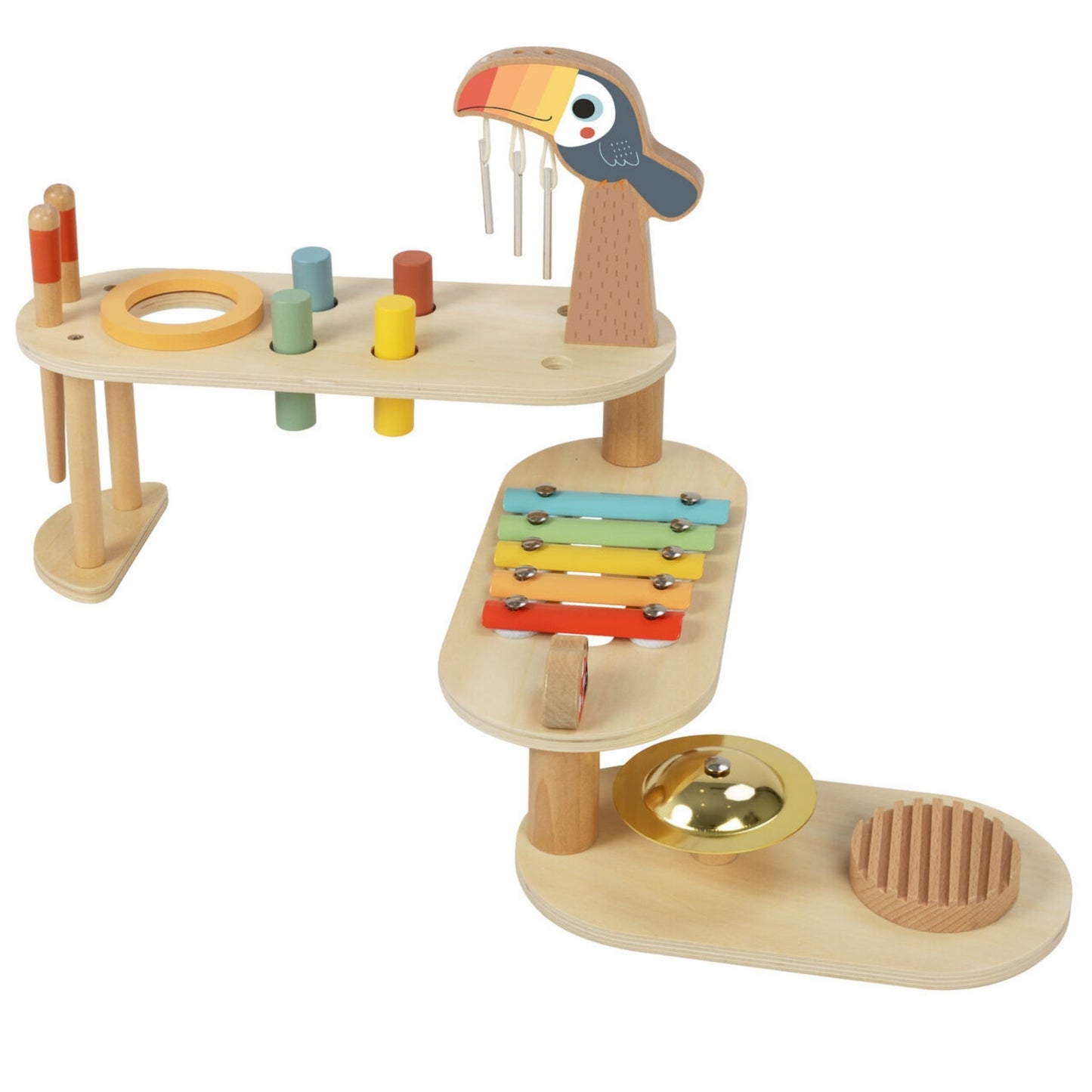 TOOKY TOY Medinė Muzikos Stalelė su Tukanu – Lavinamasis Žaislas