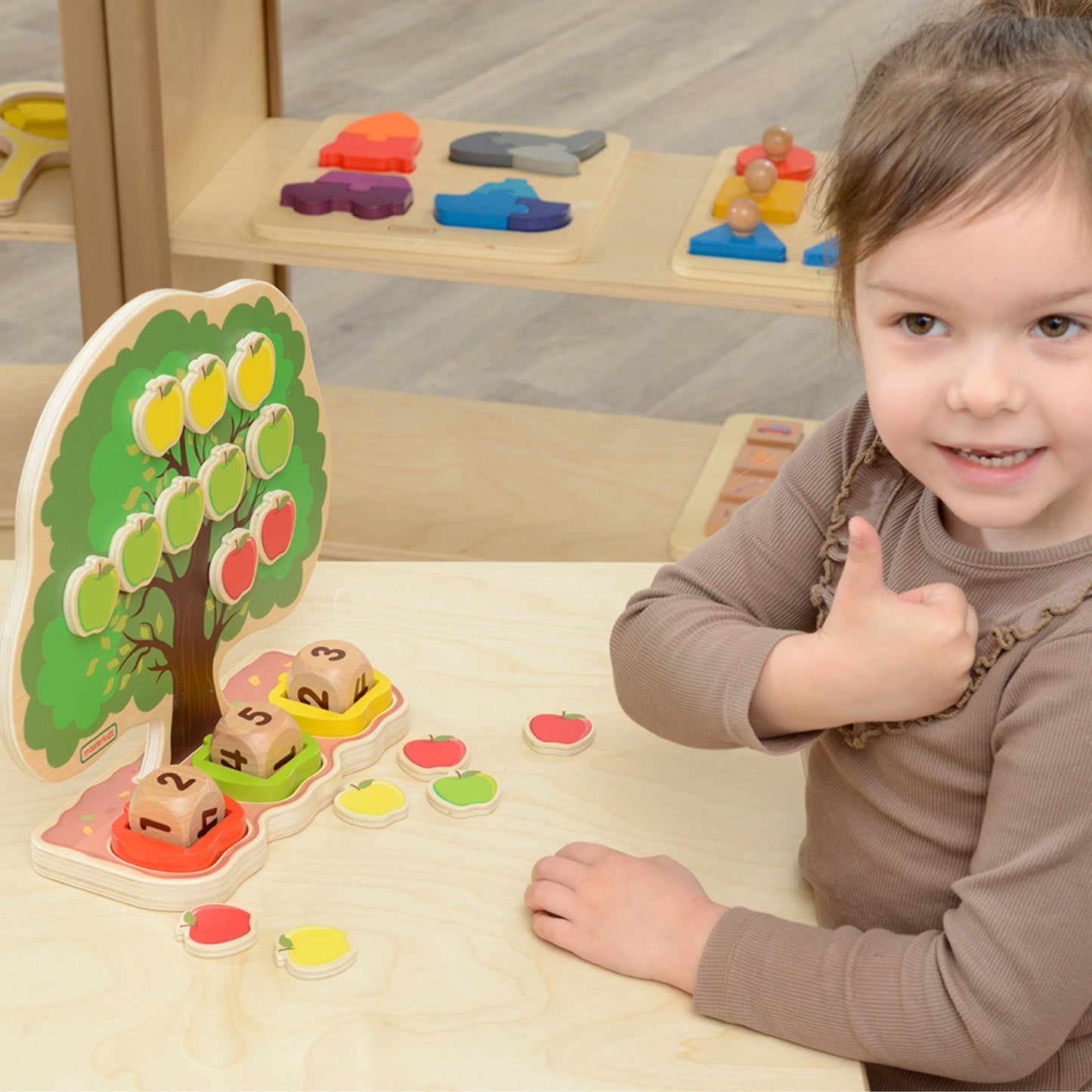 MASTERKIDZ Medinė Obuolių Medis – Skaičiavimo Mokymosi Žaislas