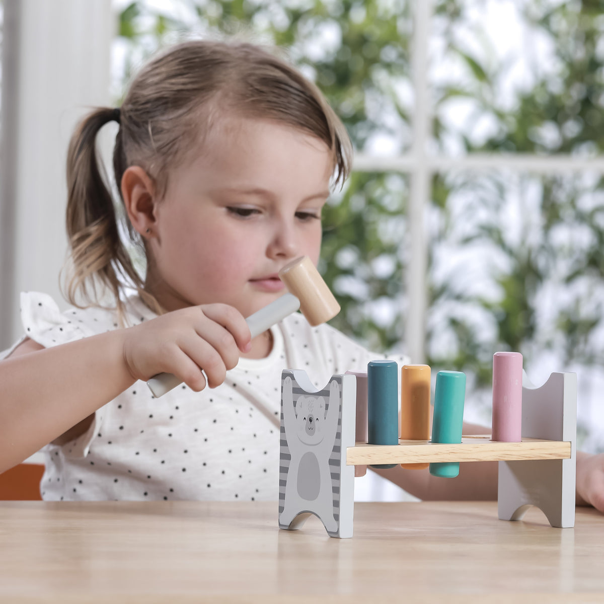 VIGA PolarB Medinis Suoliukas su Plaktuku - Montessori