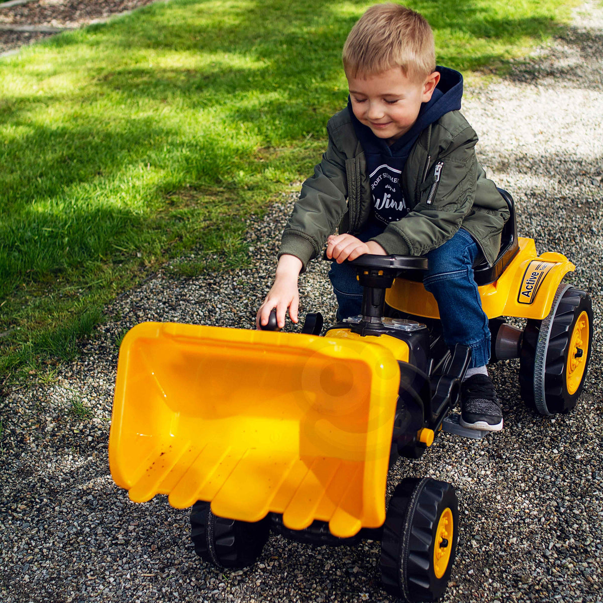 WOOPIE Pedal Tractor Farmer MaxTrac Minamas Traktorius su Kaušu