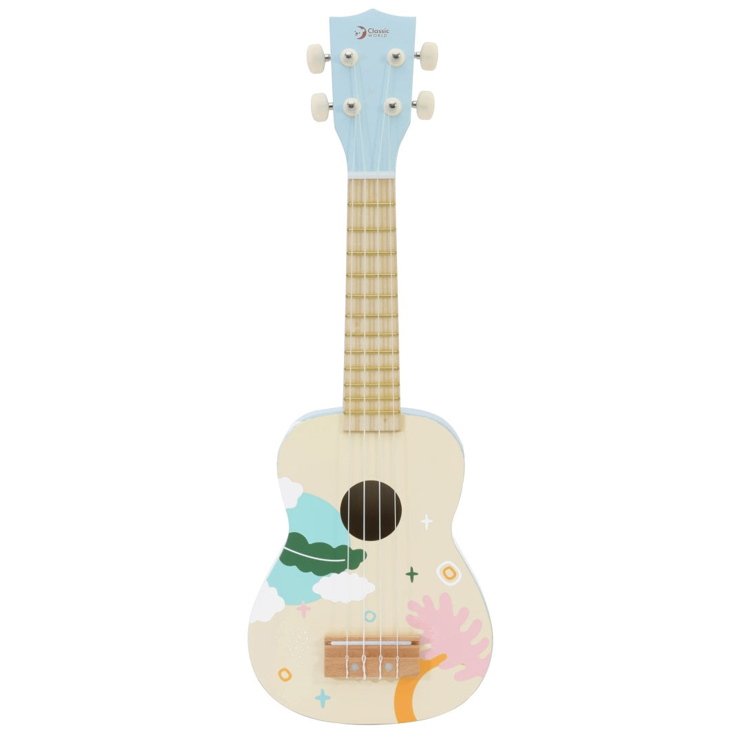 CLASSIC WORLD medinė ukulele gitara vaikams mėlyna – vaizdas 2