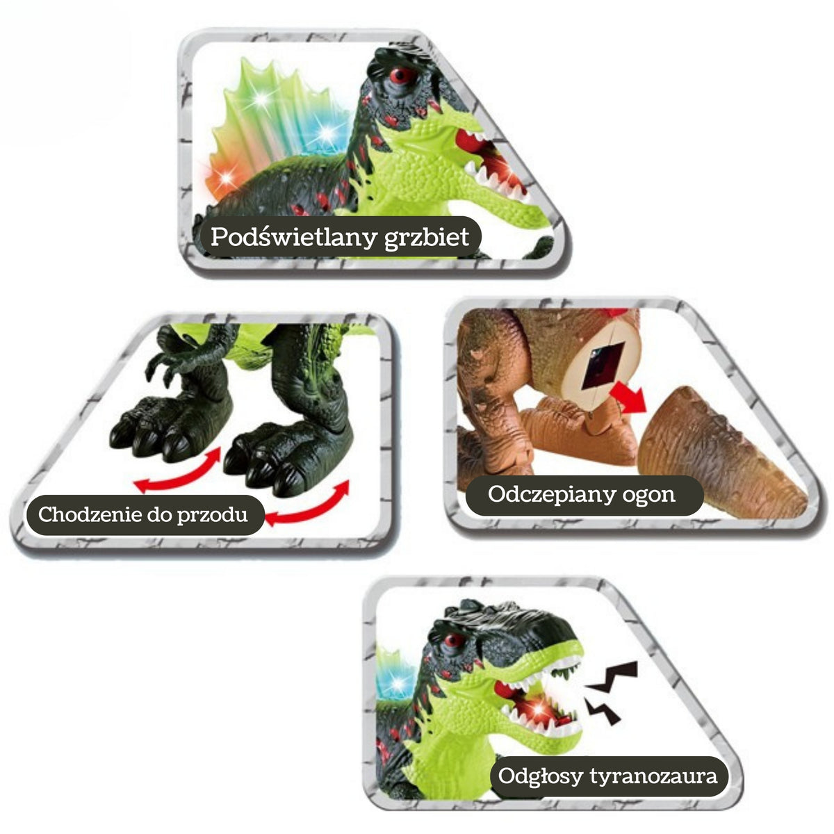 WOOPIE Vaikštantis Tyrannosaurus Rex Dinozauras su Garso ir Šviesos Efektais