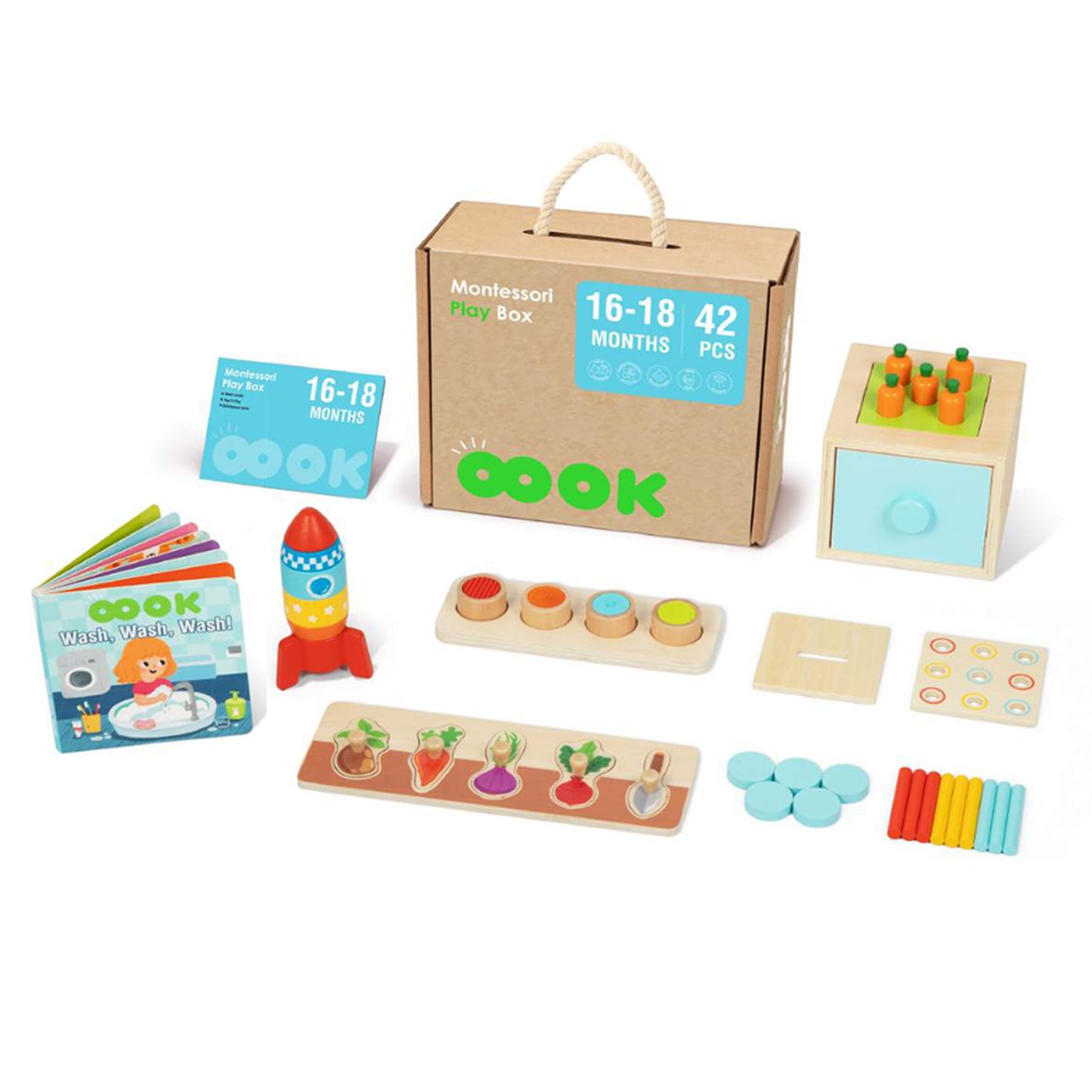 TOOKY TOY XXL Montessori edukacinė sensorinė dėžė 7in1 (16–18 mėn.)