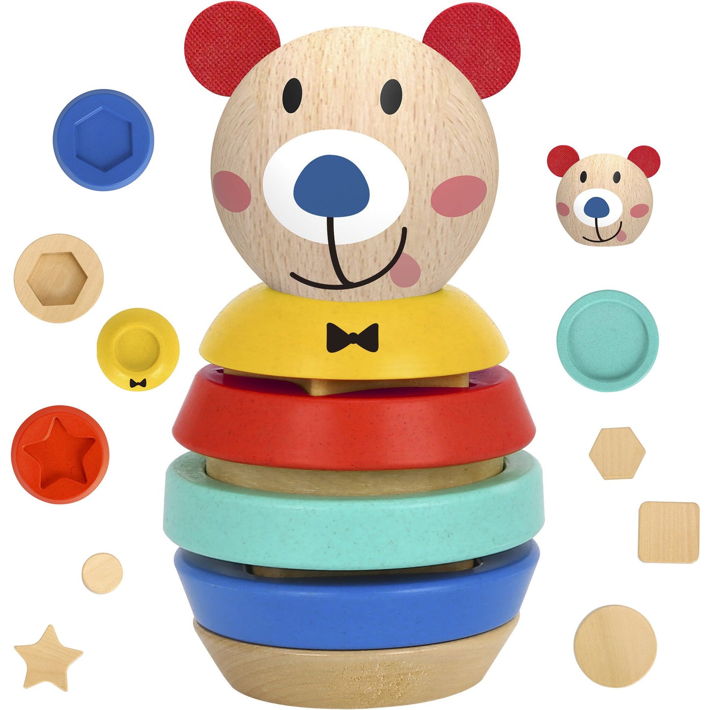Tooky Toy medinė dėlionė – piramidė „Meškiukas“ (11 dalių) – pagrindinis vaizdas