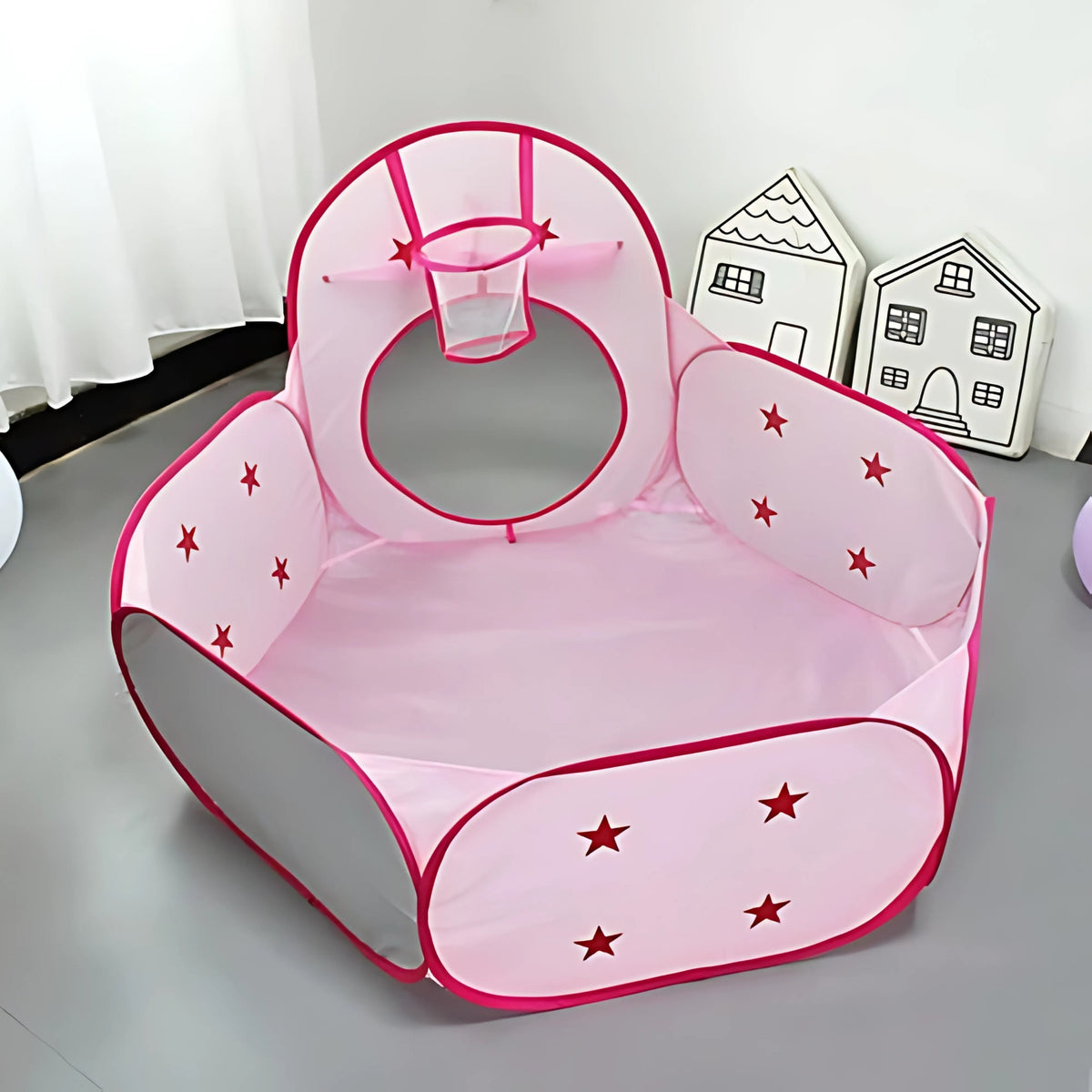 WOOPIE 3-in-1 Princesės pilies palapinė su tuneliu ir baseinu XXL