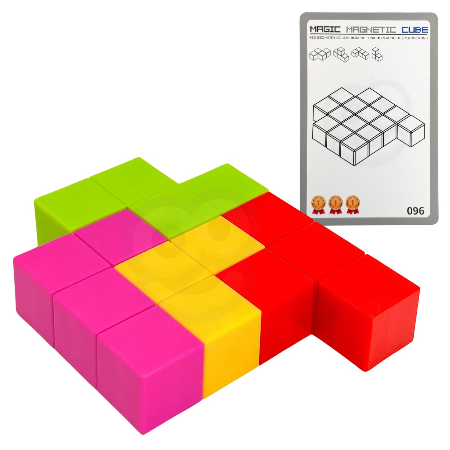WOOPIE Tetris 3D Kubų Dėlionė su Kortelių Rinkiniu 54 vnt.