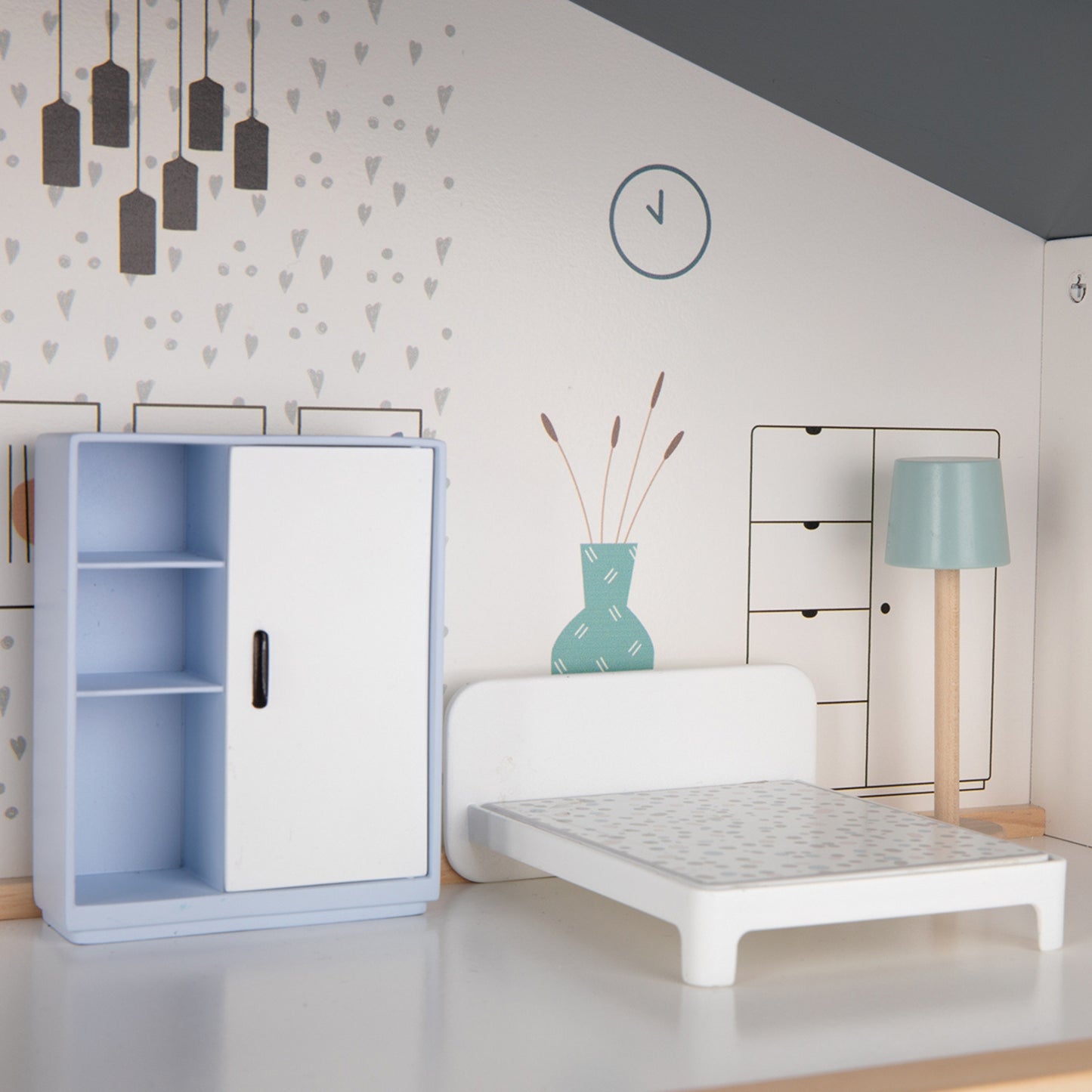 TOOKY TOY Didelis medinis lėlių namelis su figūrėlėmis, FSC – vaizdas 8