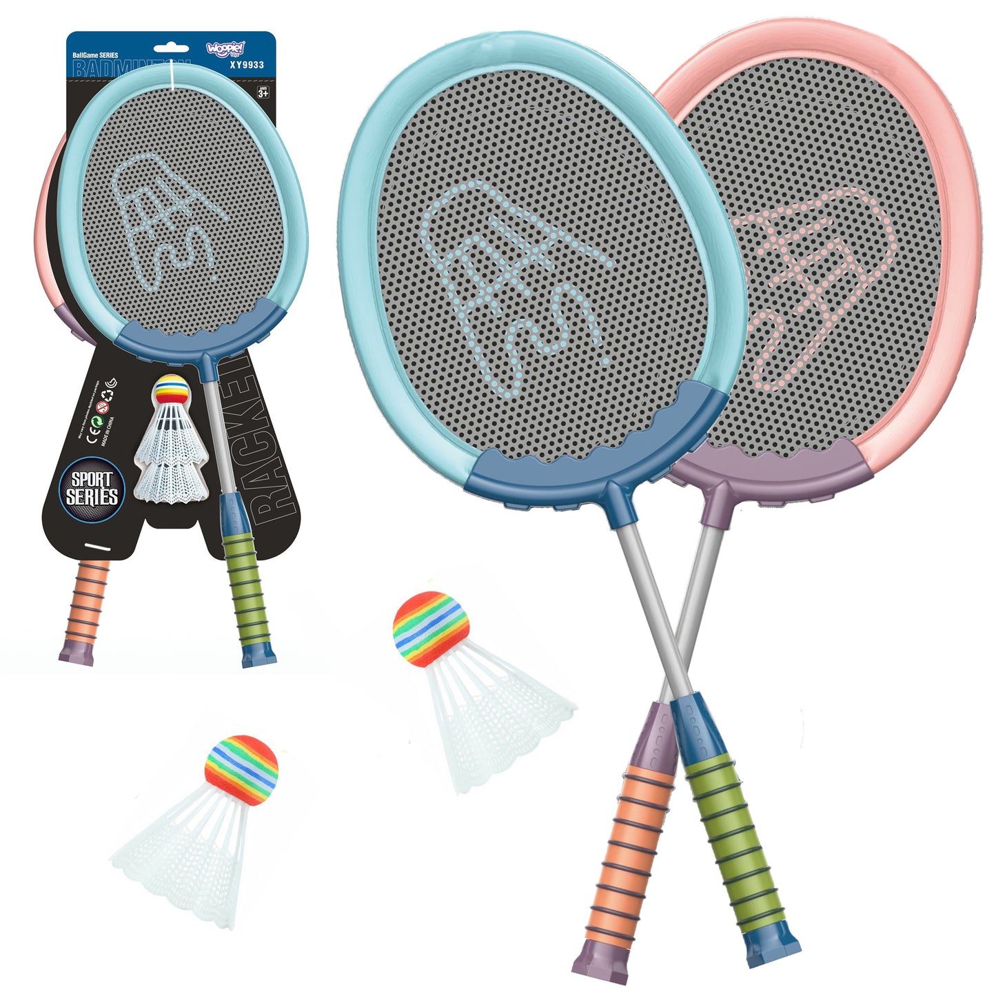 WOOPIE Badmintono rinkinys: 2 raketės ir 2 kamuoliukai – pagrindinis vaizdas
