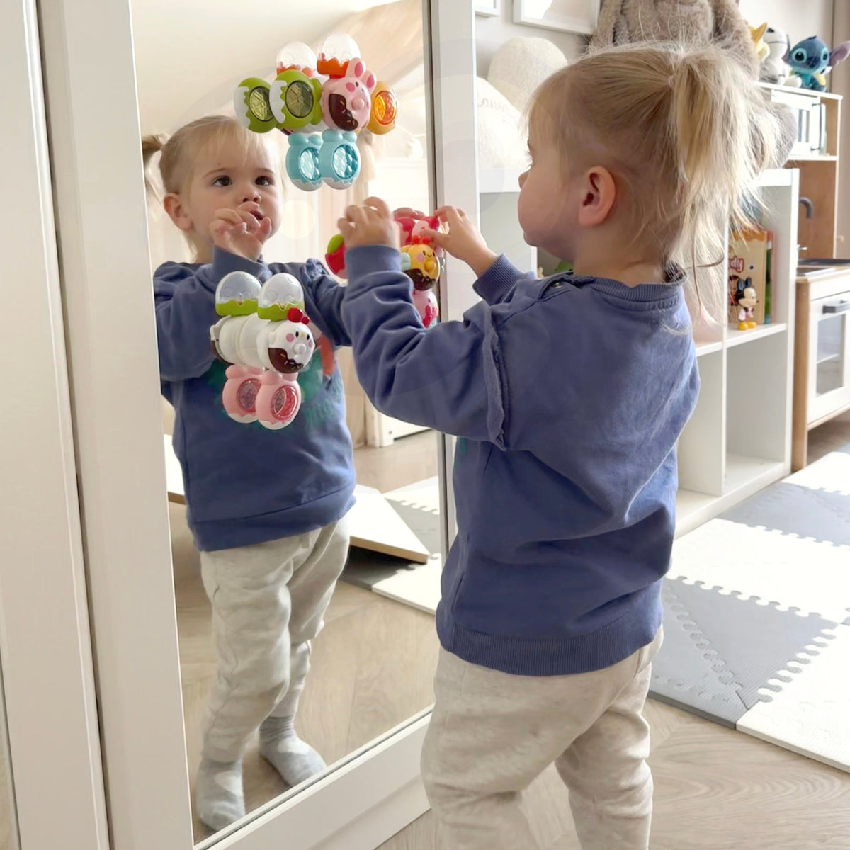 WOOPIE BABY Suktukas Sensorinis Žaislas Bitė Vištiukė Triušis 3 vnt.