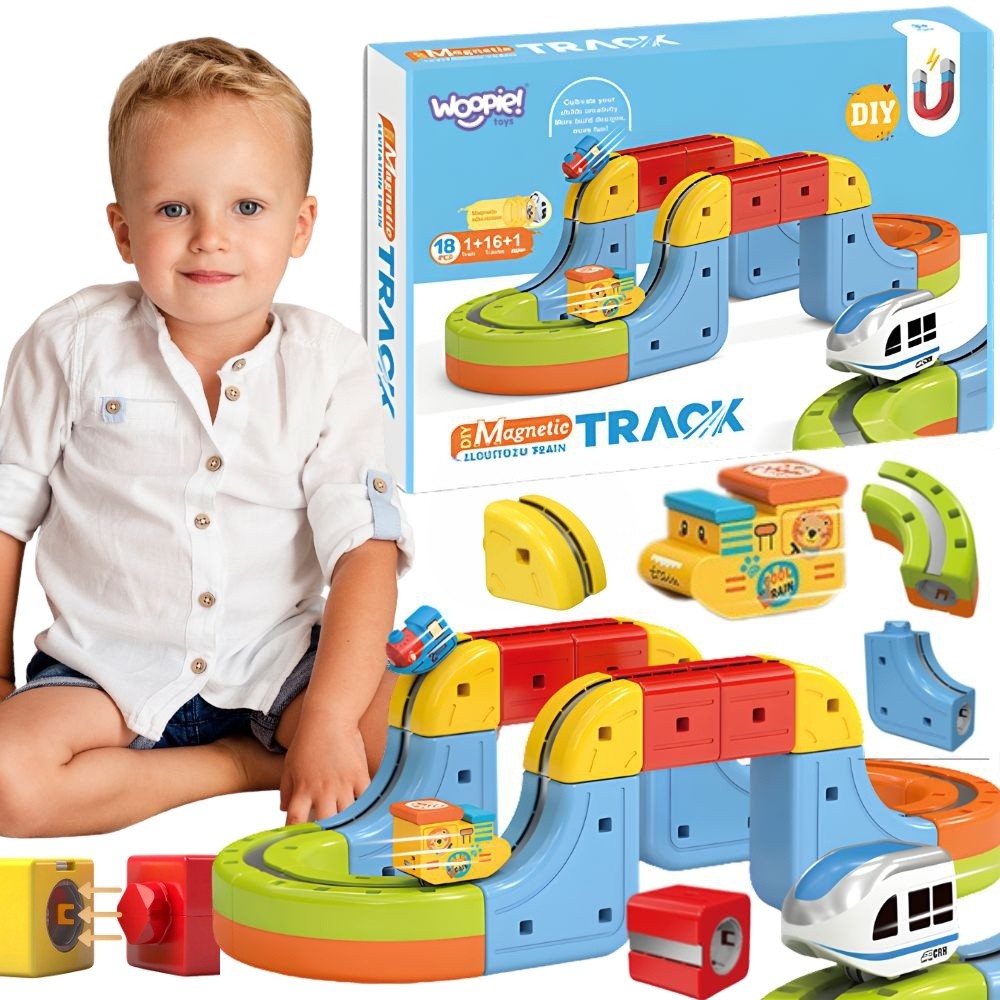 WOOPIE Magic Cube Train Antigravitatinis Magnetinis Traukinukas 18 dalių
