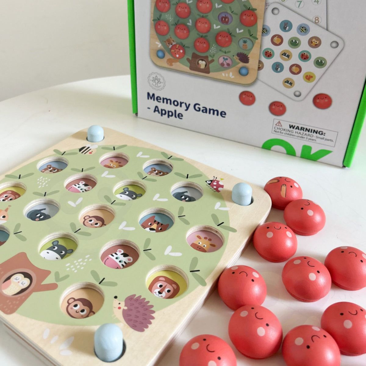 TOOKY TOY Obuolių atminties žaidimas – medinis lavinamasis žaislas