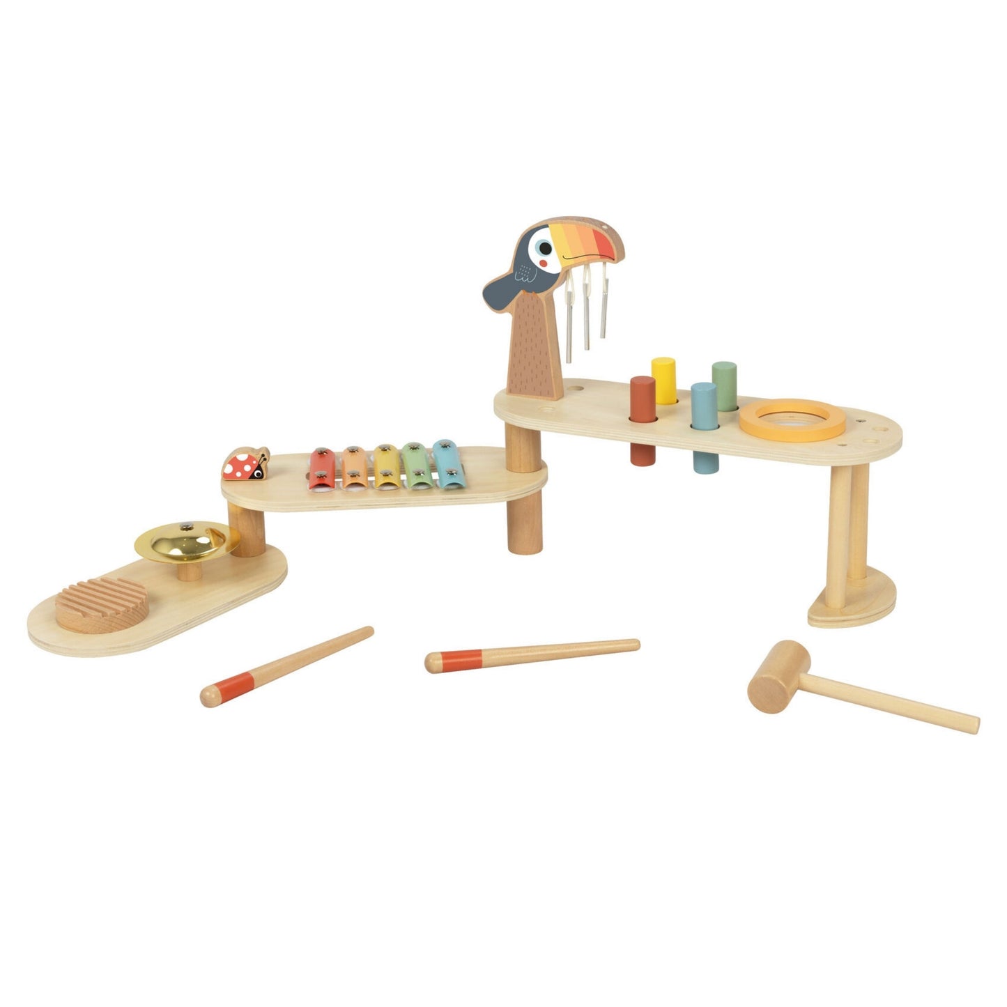 TOOKY TOY Medinė Muzikos Stalelė su Tukanu – Lavinamasis Žaislas