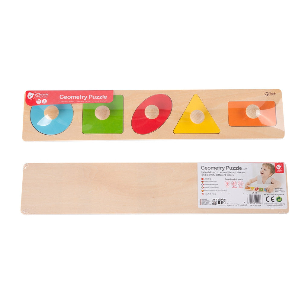 CLASSIC WORLD Medinė Geometrinė Dėlionė Montessori 6 vnt.