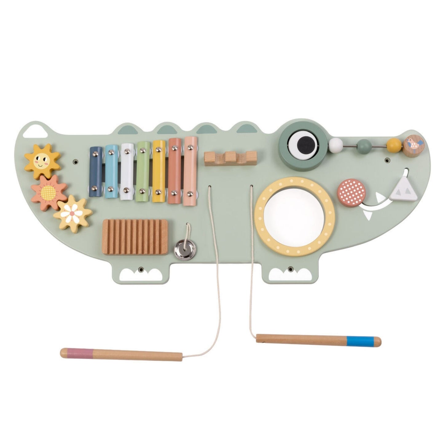 TOOKY TOY Medinė Manipuliacinė Lenta Krokodilo Forma 3 vnt.