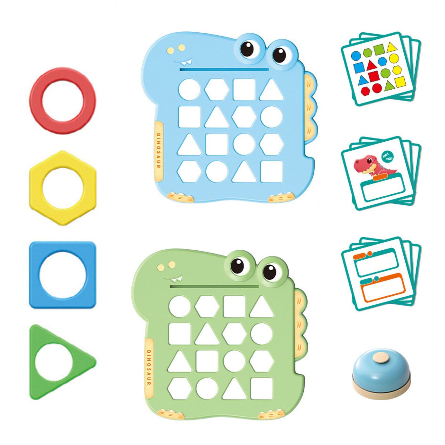 WOOPIE Montessori Dinozaurų Dėlionė – formų ir spalvų žaidimas vaikams