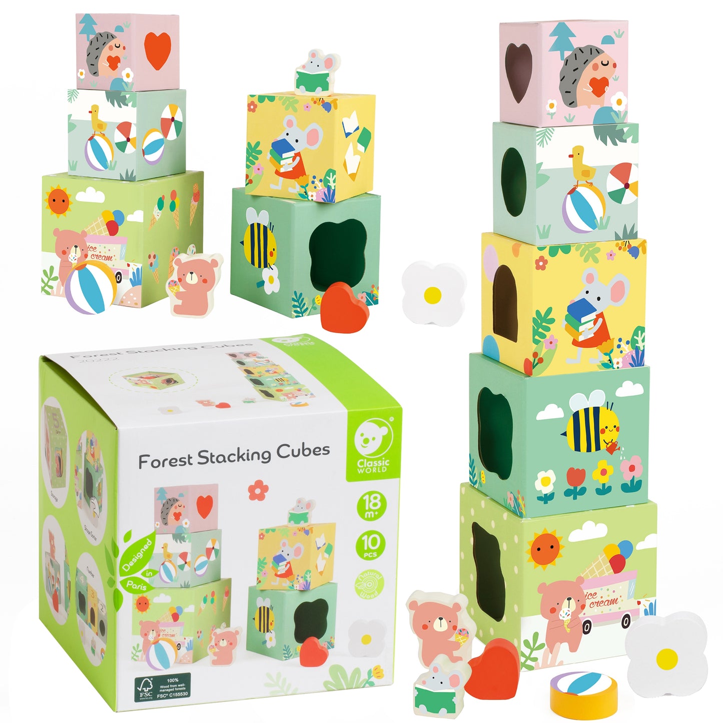 CLASSIC WORLD Puzzle Cubes Box Forest Pyramid – pagrindinis vaizdas