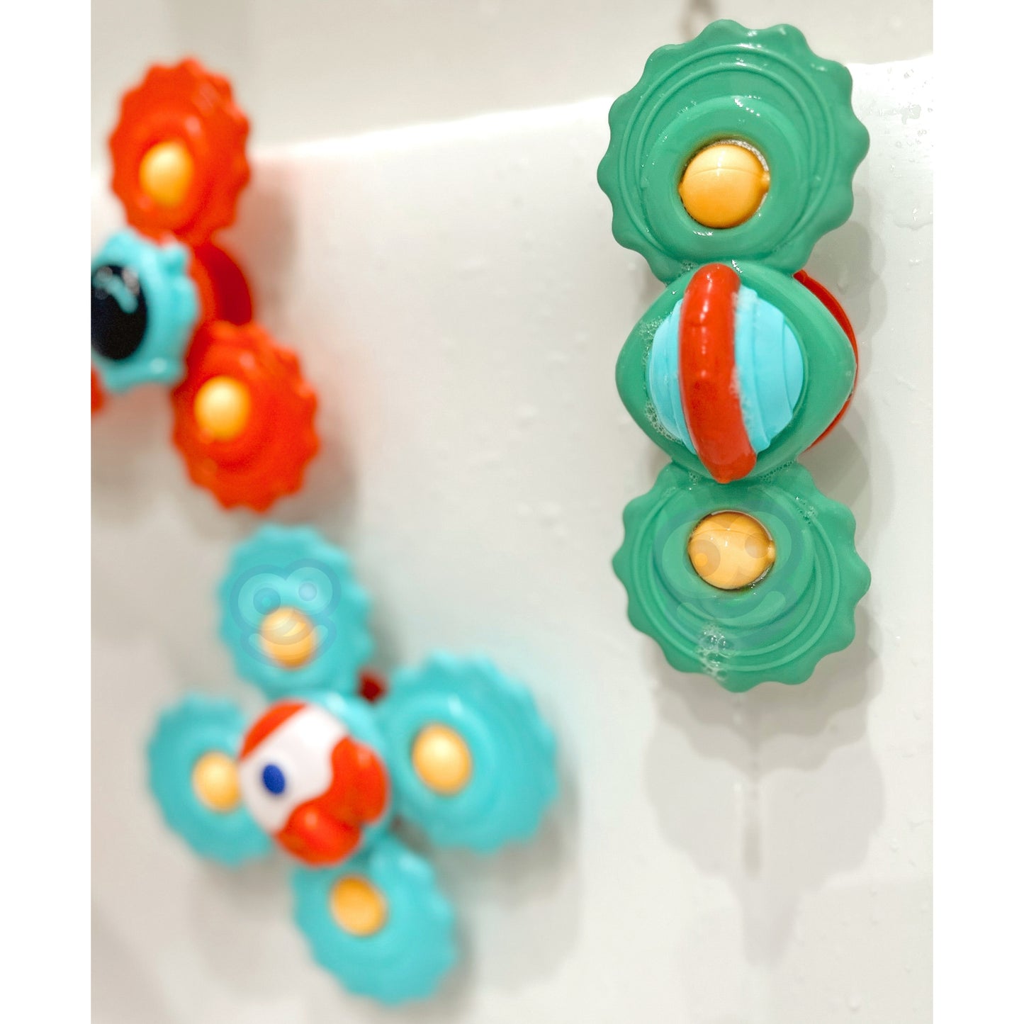 WOOPIE BABY Sukamosios kramtyklės su siurbtukais, 3 vnt rinkinys, žalios spalvos detalės – vaizdas 4