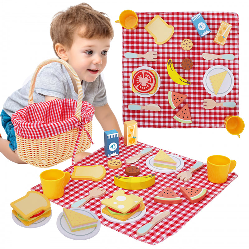 Tooky Toy medinis pikniko rinkinys 23 vnt