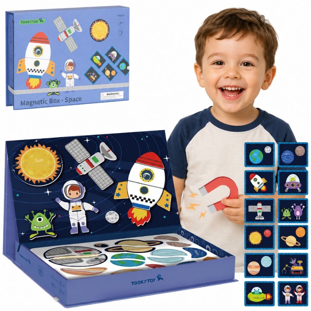 TOOKY TOY Magnetinė dėlionė Kosmosas, 72 detalės