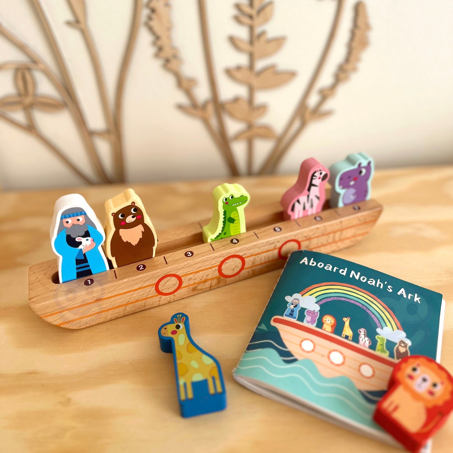 TOOKY TOY Medinė dėlionė – galvosūkis „Nojus ir gyvūnai“ – vaizdas 7