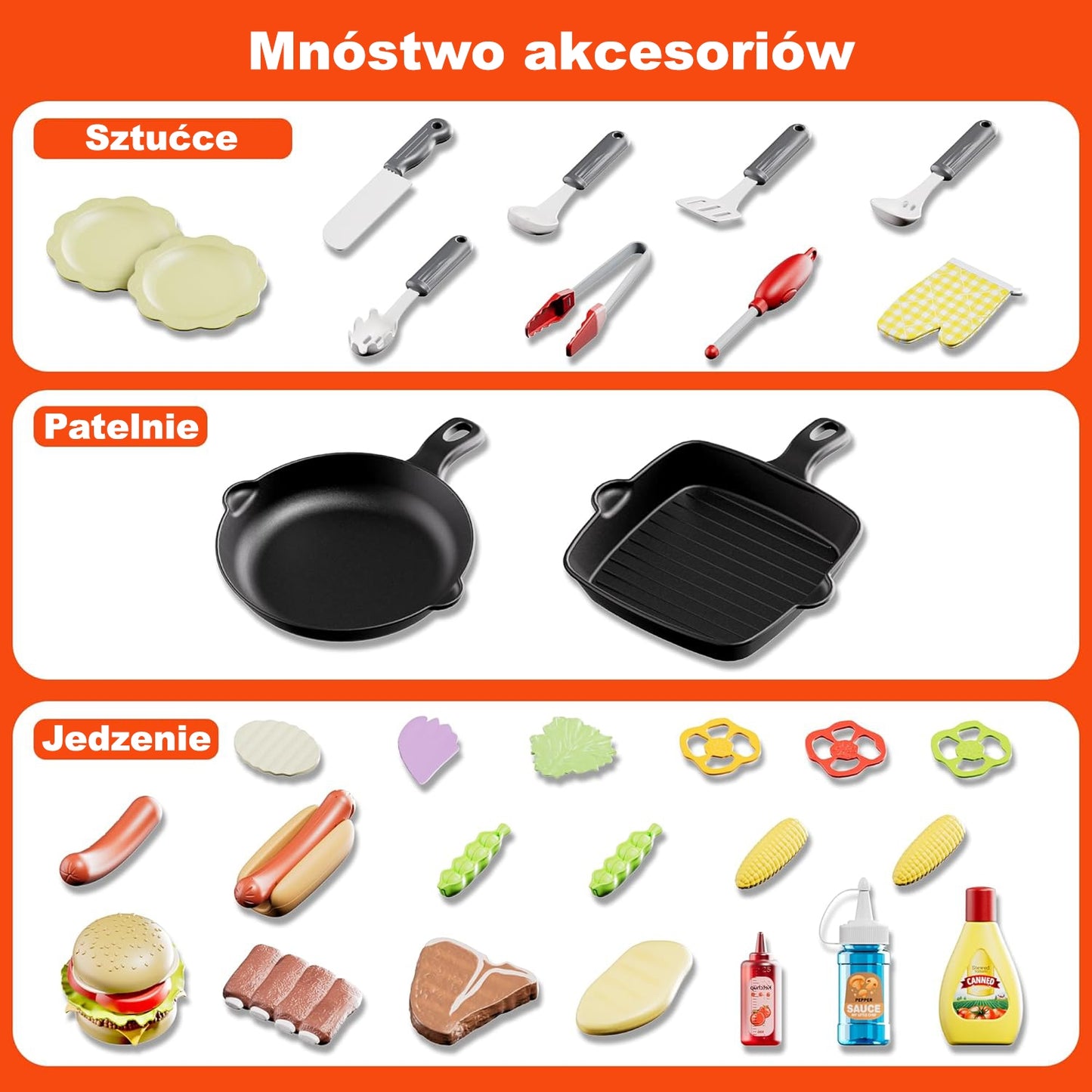 WOOPIE Interaktyvus sodo grilis Barbekiu su LED, XL rinkinys, 31 dalis – vaizdas 5