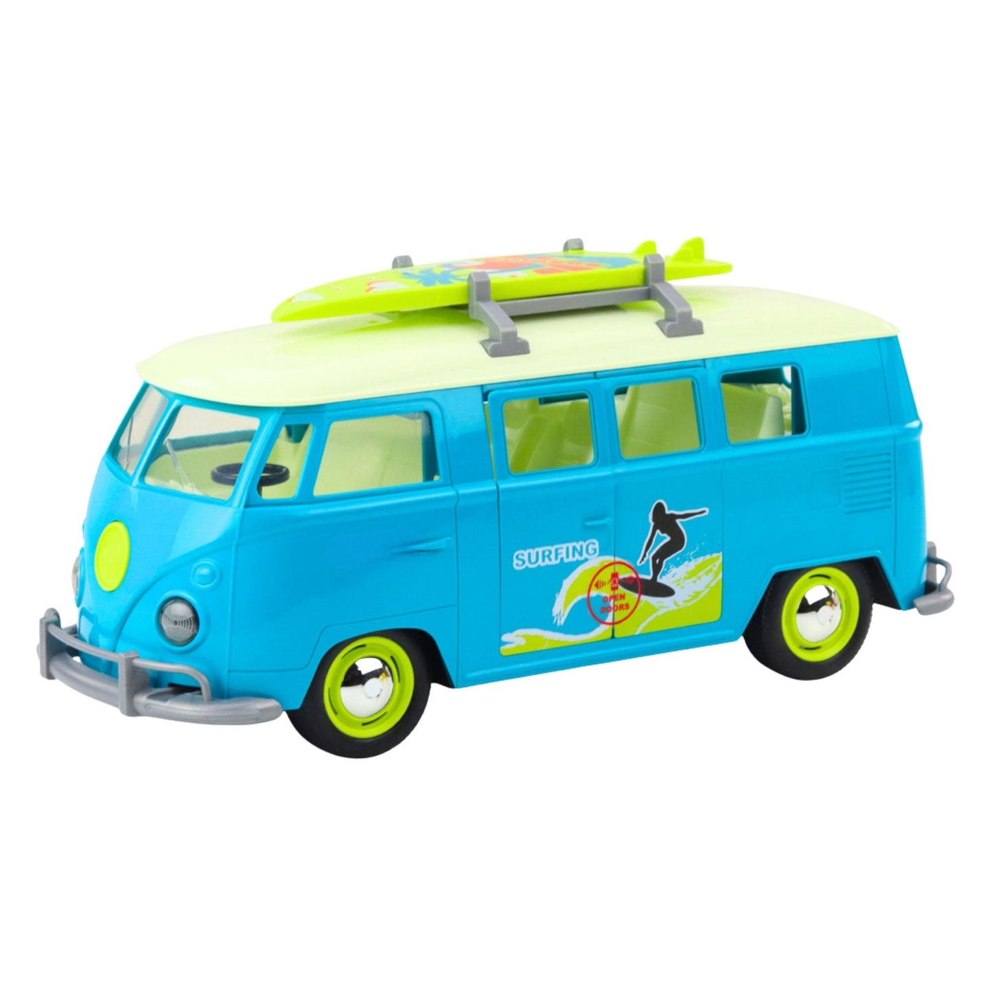 WOOPIE Klasikinis Surfingo Mikroautobusas su Šviesos ir Garso Efektais, Mėlynas Modelis – vaizdas 3
