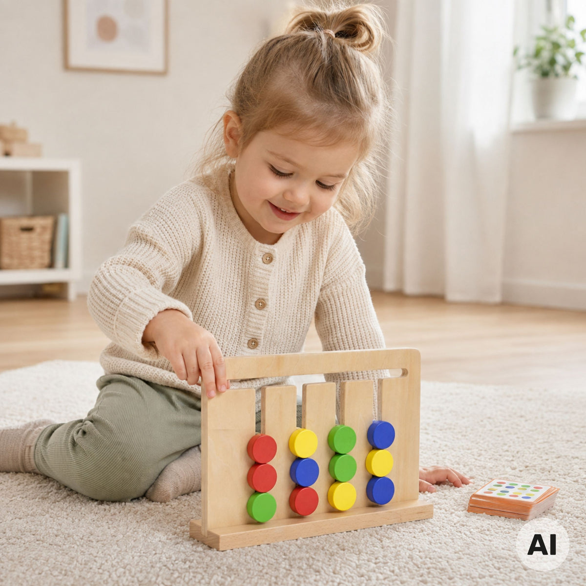 VIGA Montessori spalvų ir formų dėlionė vaikams nuo 3 m.