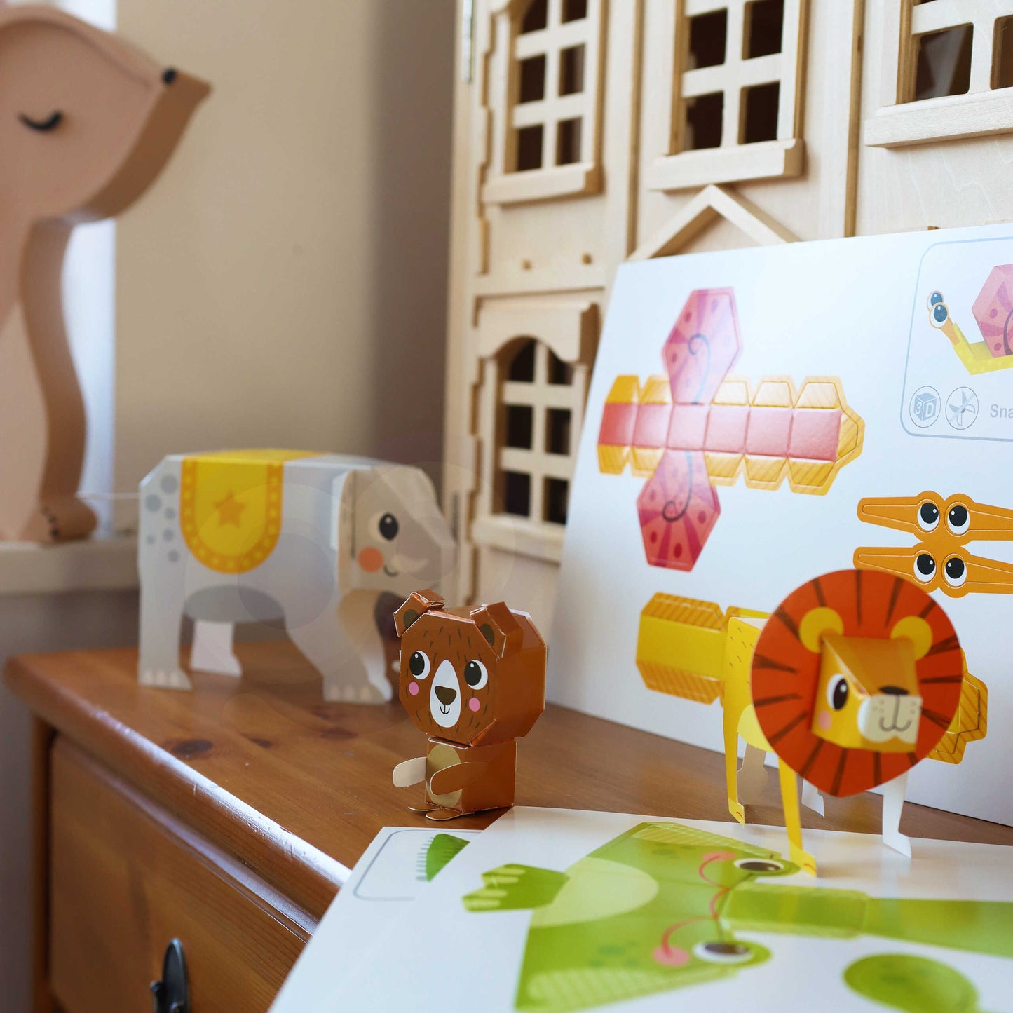 WOOPIE ART&FUN Kūrybinis rinkinys Origami 3D: 10 gyvūnėlių (Pasidaryk pats) – vaizdas 6