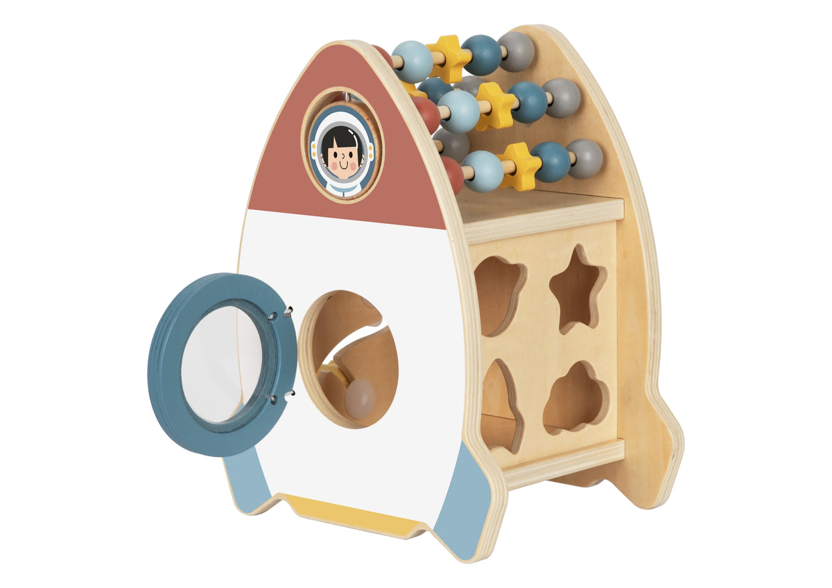 TOOKY TOY Medinė Kosminė Raketa su 6 Veiklomis