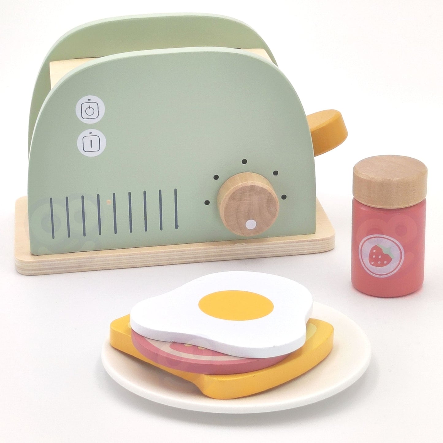 WOOPIE GREEN Medinis skrudintuvas Pusryčių rinkinys, priedai išdėstyti – vaizdas 4