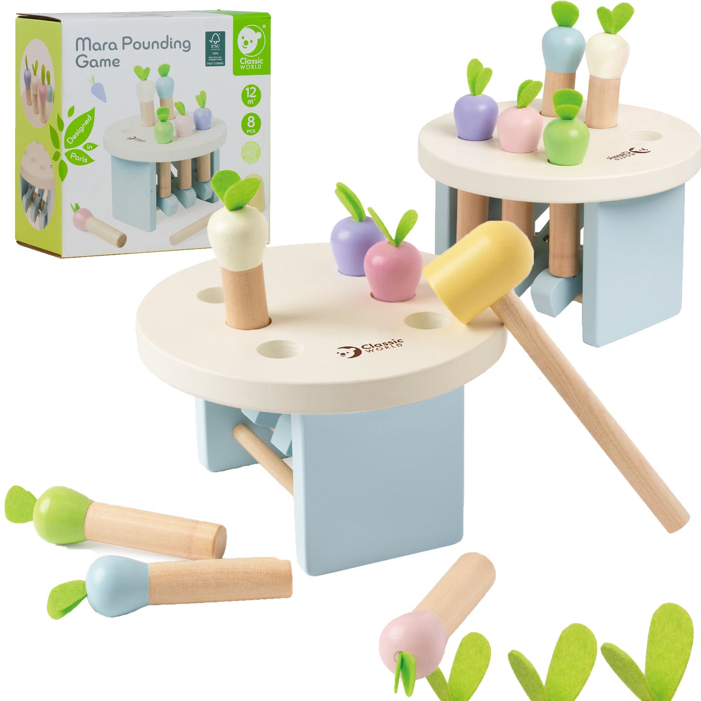 CLASSIC WORLD medinis žaislas su plaktuku – pagrindinis vaizdas