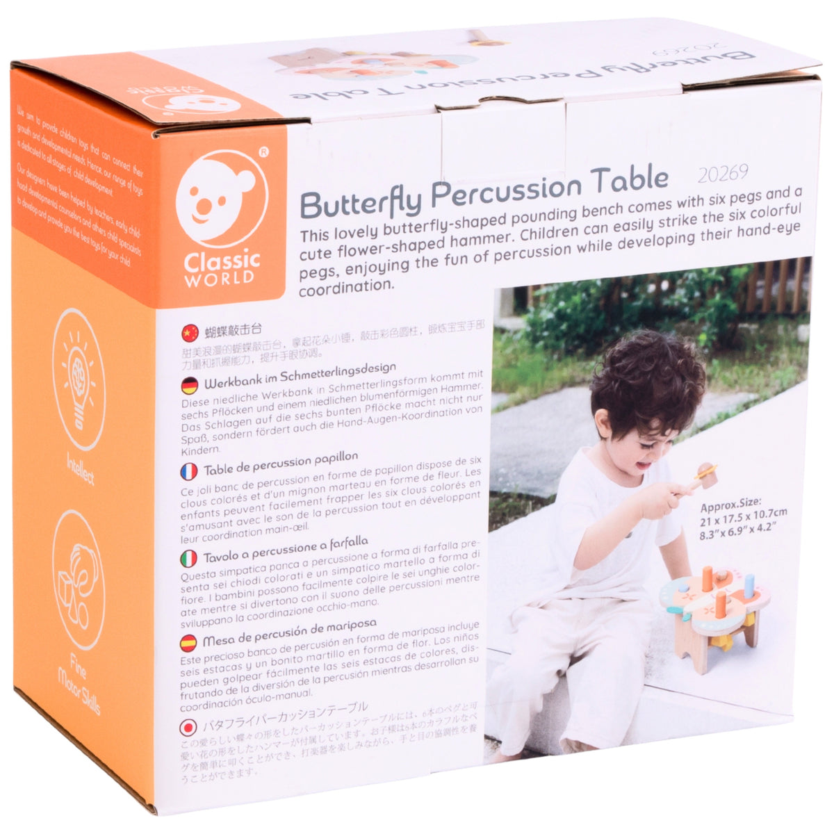 CLASSIC WORLD Montessori Drugelio Kalimo Žaislas su Plaktuku
