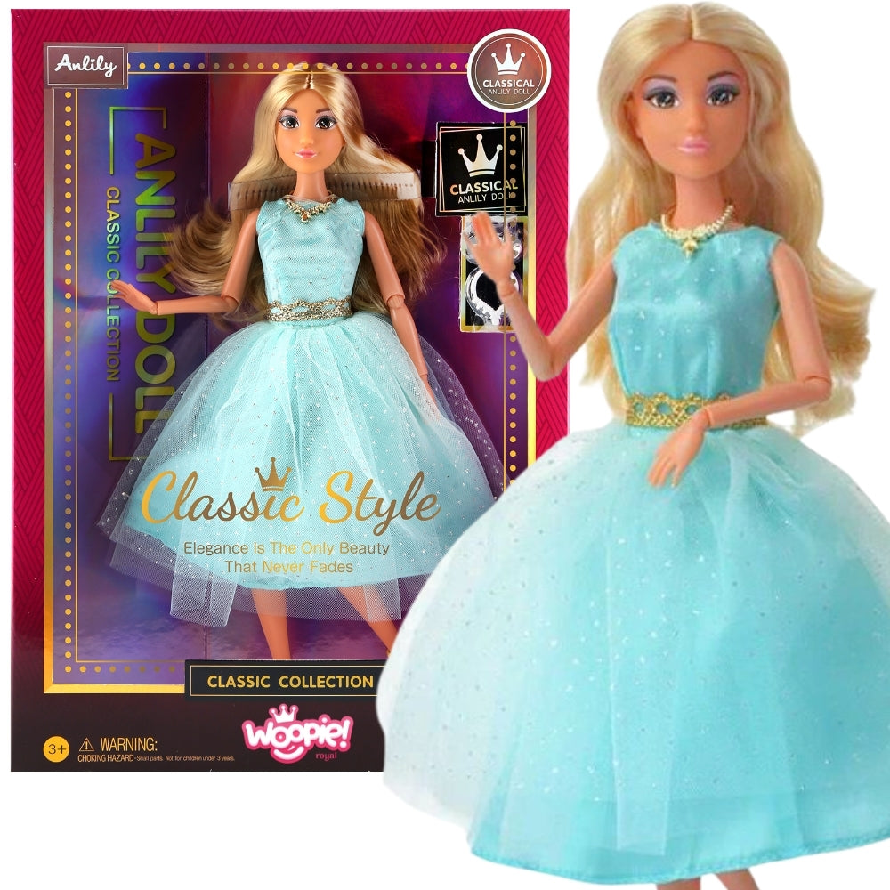 WOOPIE ROYAL Lėlė Lilė, 30 cm, Ilgi Šviesūs Plaukai, Turkio Spalvos Suknelė – pagrindinis vaizdas