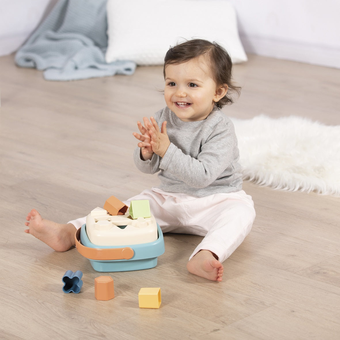 SMOBY Little Green formelių rūšiuoklis krepšyje, iš bioplastiko – vaizdas 2