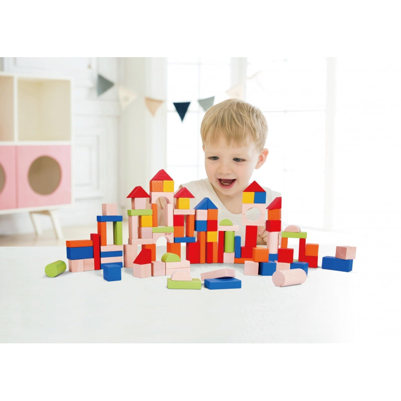 CLASSIC WORLD Medinės spalvotos kaladėlės 100 vnt – vaizdas 2