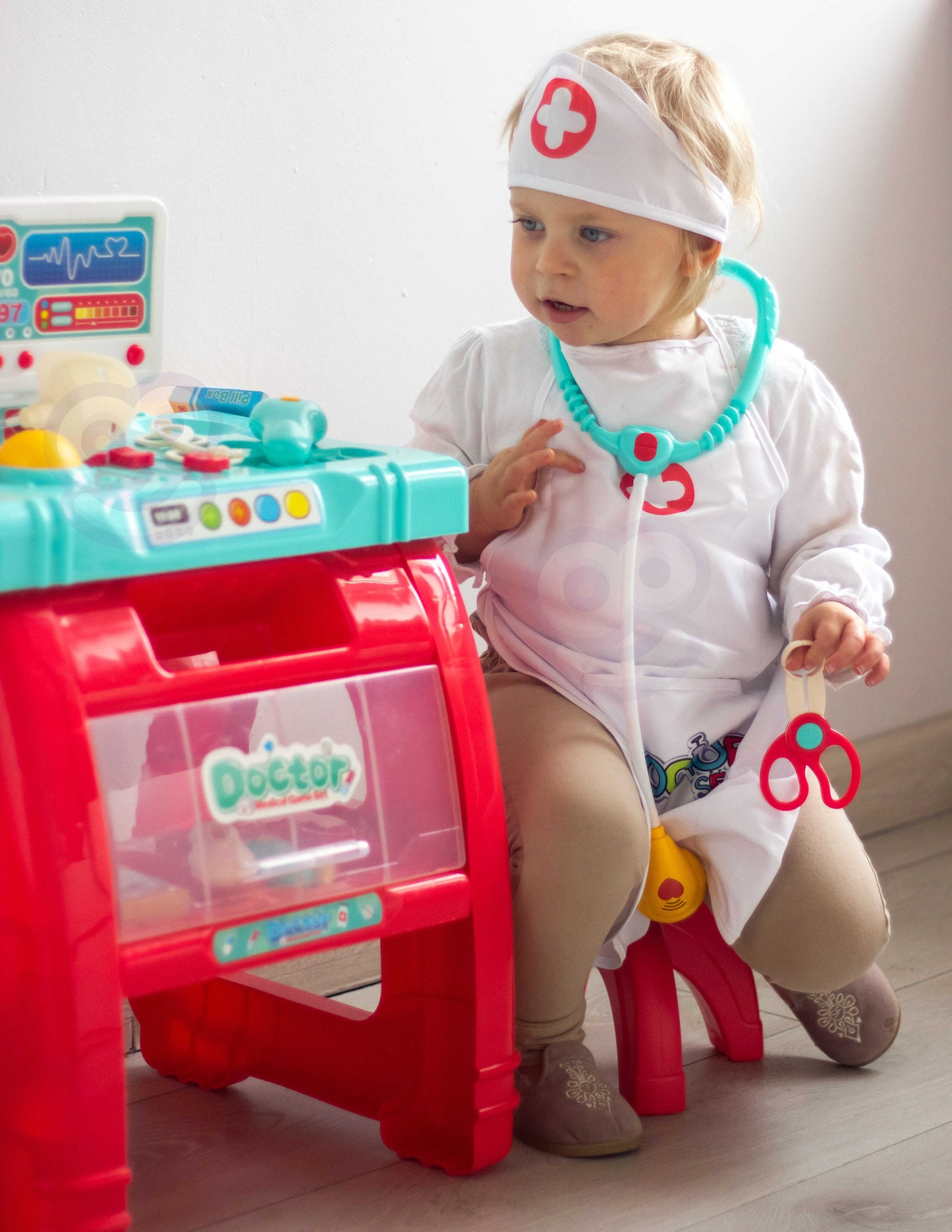 WOOPIE Slaugytojos kostiumas (chalatas ir kepuraitė), chalatas su kišenėmis – vaizdas 6