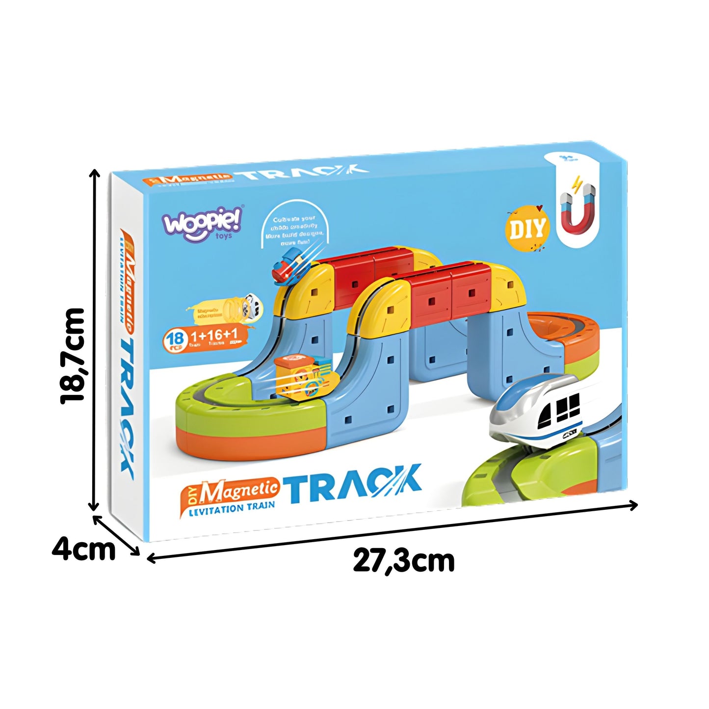 WOOPIE Magic Cube Train Antigravitatinis Magnetinis Traukinukas 18 dalių