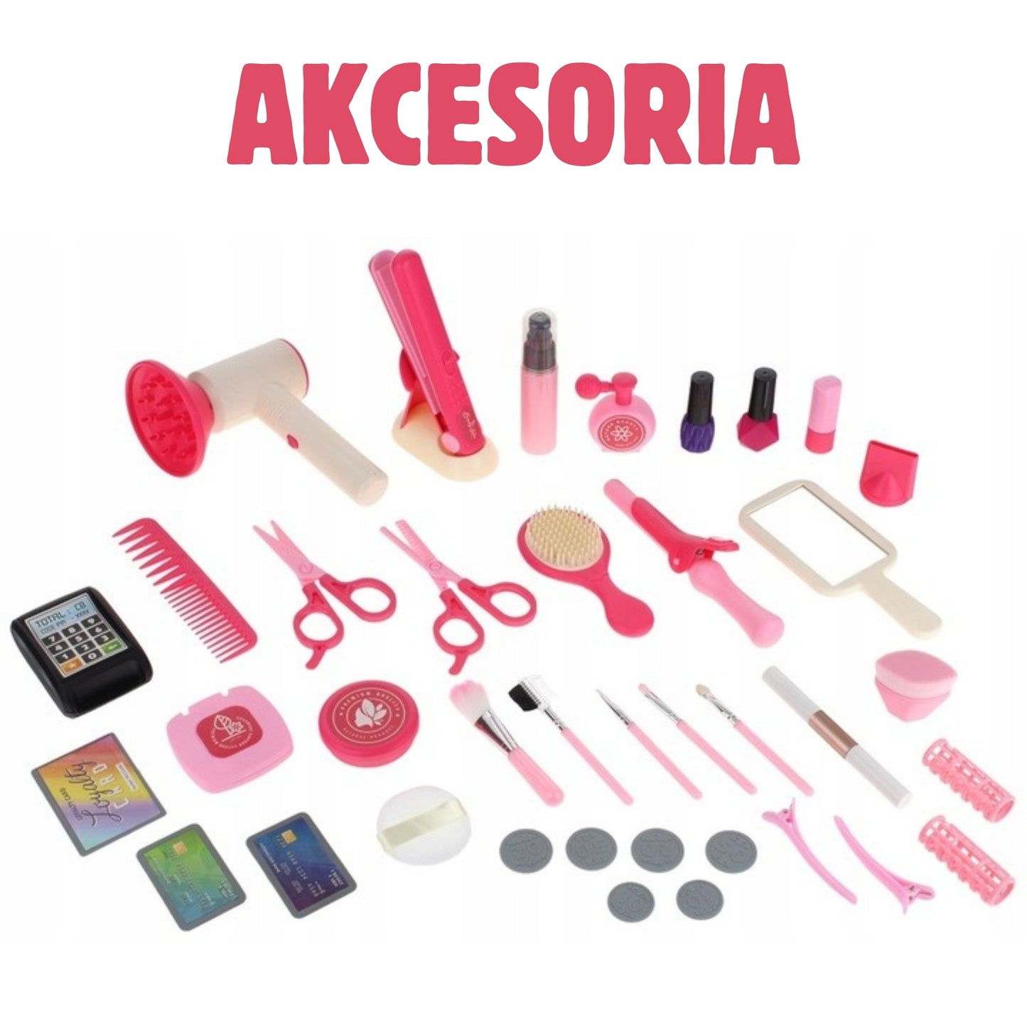 WOOPIE Kirpyklos ir grožio salono rinkinys lagaminėlyje 2in1, 43 vnt – vaizdas 2