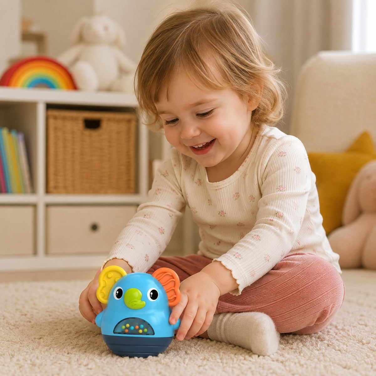 WOOPIE BABY Sensorinis drambliukas-svyruoklis kūdikiams 6m+