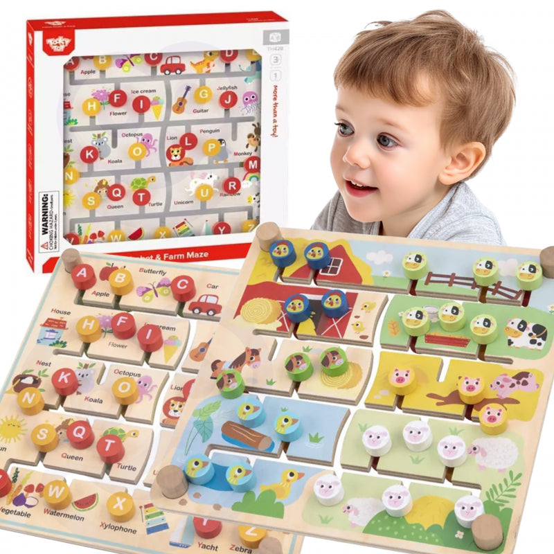 TOOKY TOY Interaktyvi mokomoji lenta, Montessori Sorter Animals and Alphabet