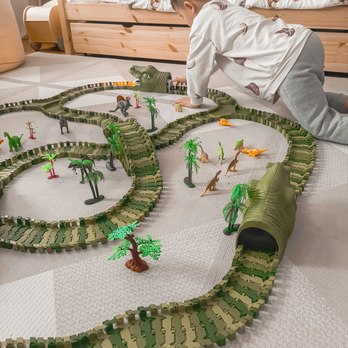WOOPIE XXL Dinozaurų trasa vaikams, 240 detalių
