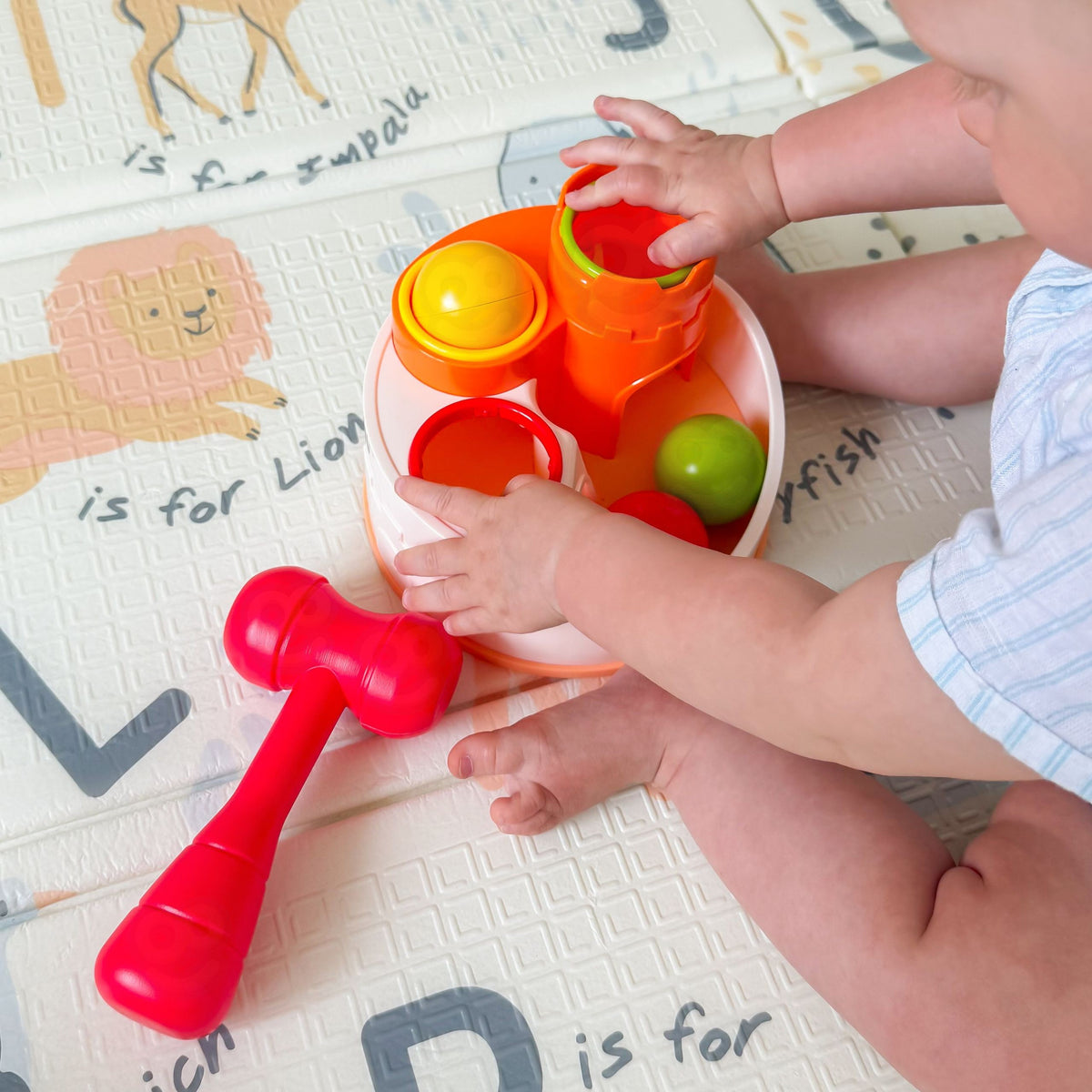 WOOPIE Baby Pilies Formos Kamuoliukų Plaktukas Lavinamasis Žaislas 12m+