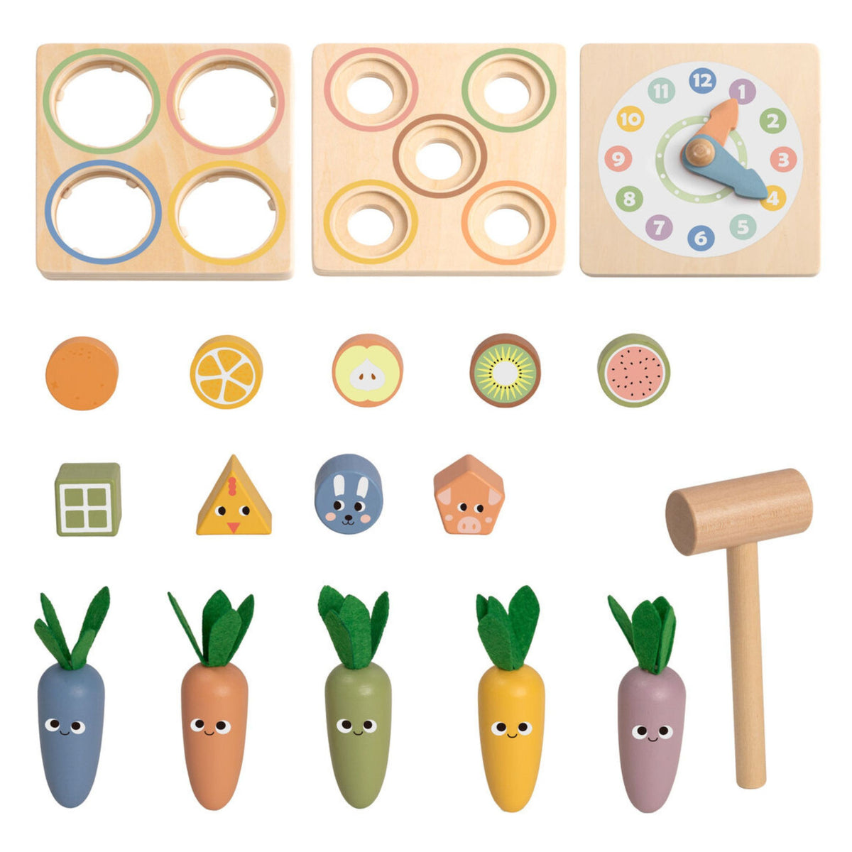TOOKY TOY Medinis Edukacinis Kubas 5-in-1 su Priedais