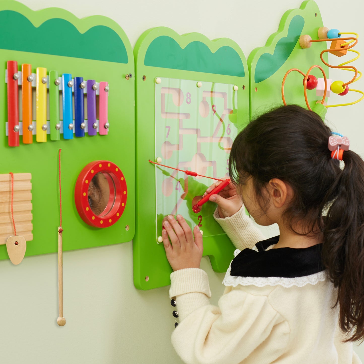 VIGA Sensorinė lavinamoji lenta Krokodilas (Montessori, FSC) – vaizdas 3