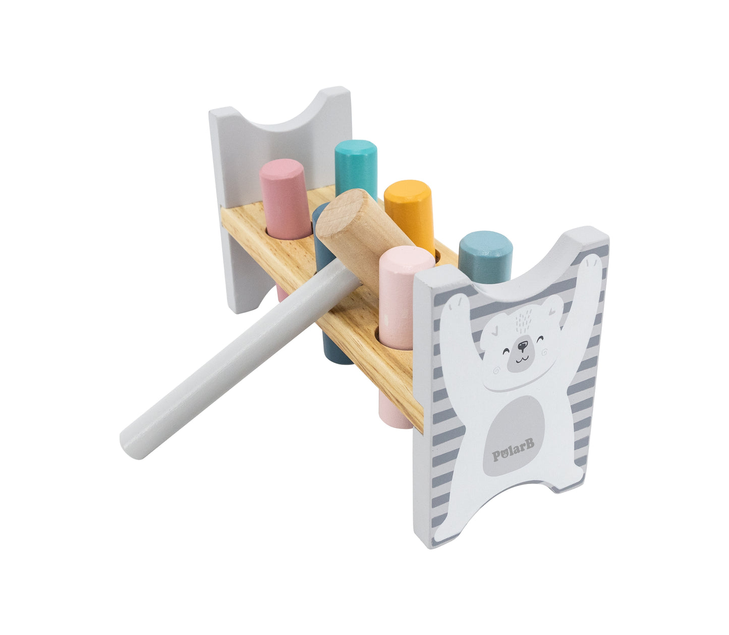 VIGA PolarB Medinė Kalimo Lenta su Plaktuku – Montessori Edukacinis Žaislas – vaizdas 2