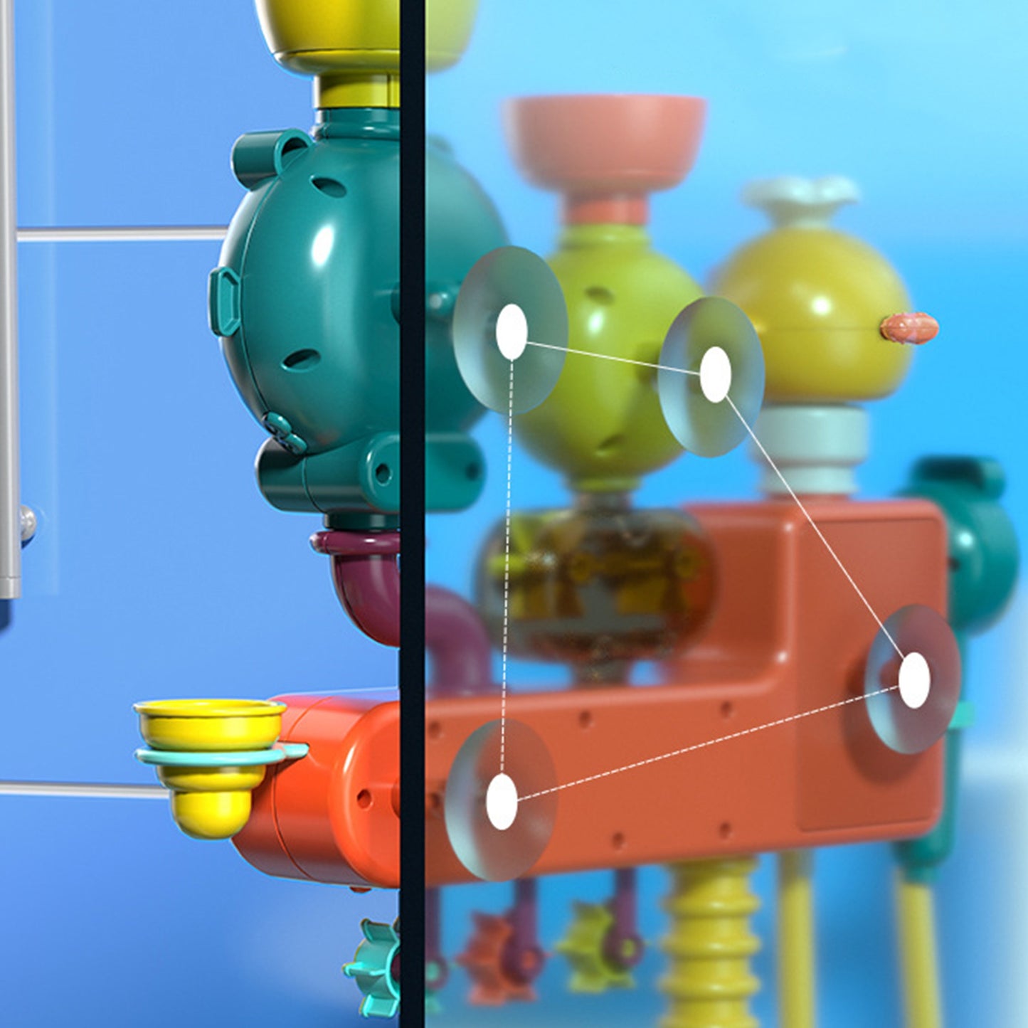 WOOPIE Baby Vonios žaislas Antytė su fontanu ir dušeliu