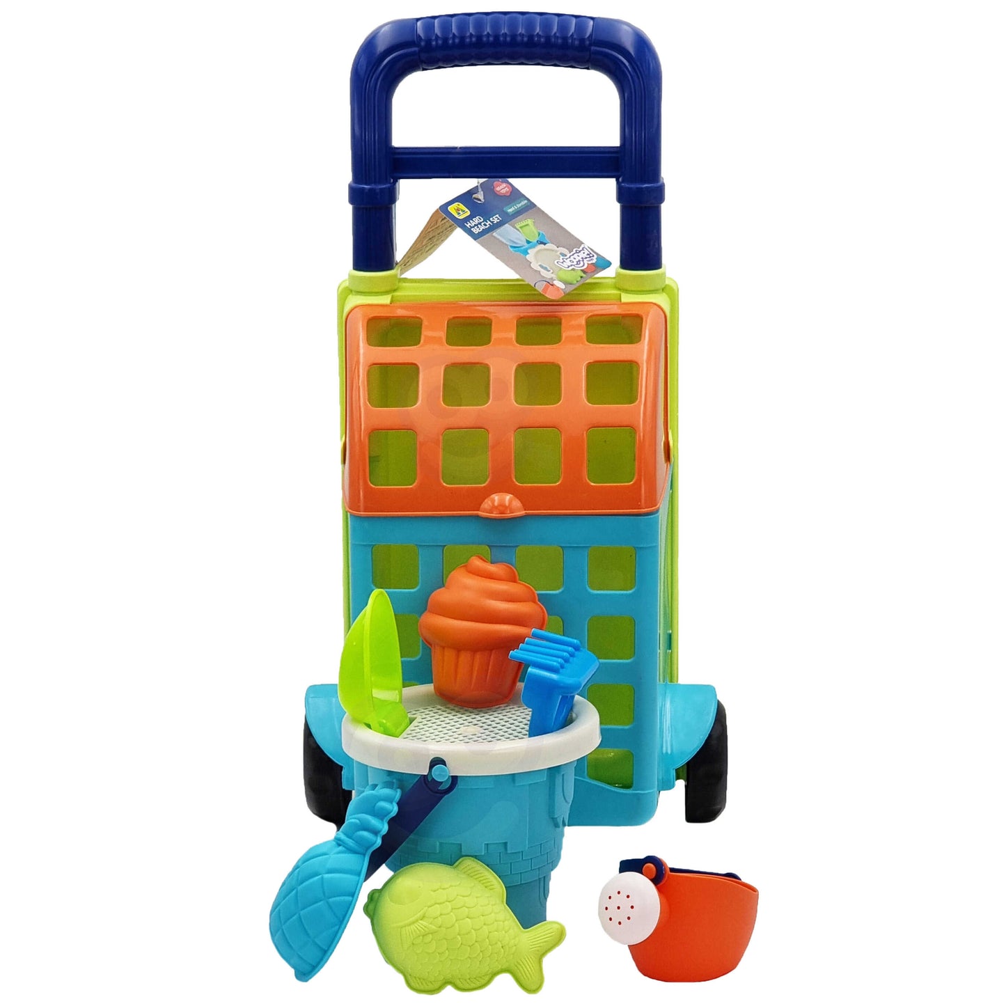 Woopie smėlio žaislų rinkinys su vežimėliu – 9 dalys – vaizdas 2