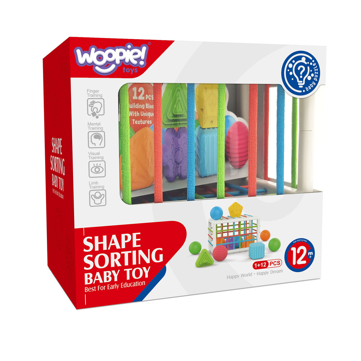 WOOPIE BABY Lankstus Sensorinis Kubas Rūšiuoklė, Spalvotos Formos 13 d.