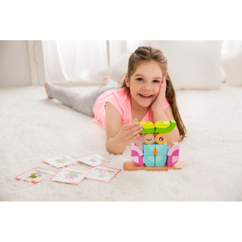 Kūrybingi 3D mediniai erdviniai blokai, pelėda – vaizdas 2